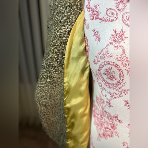 Ellen Tracy Metallic Tweed Cape Jacket with Beaded Collar – Elegant Swing Fit - Picture 7 of 11